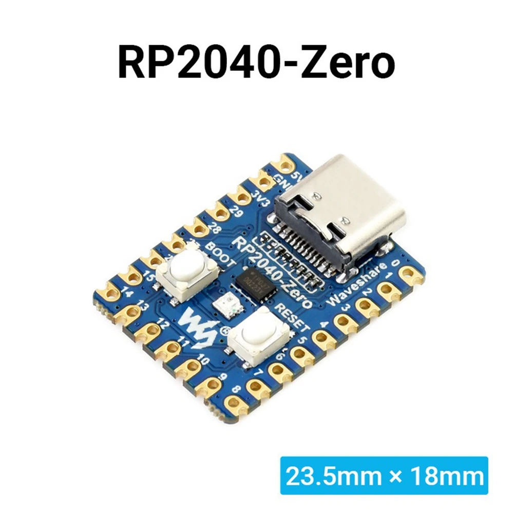 Waveshare 5 Pcs RP2040-Zero RP2040 für Raspberry Pi Mikrocontroller PICO Entwicklung Bord Modul Dual-Core Cortex M0 + Prozessor