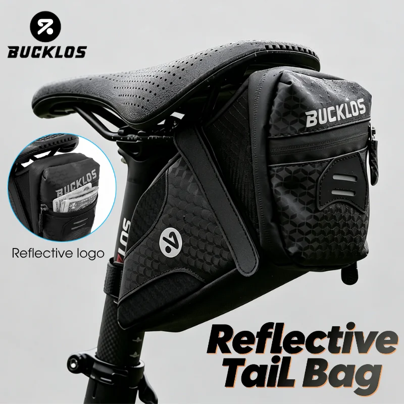 

BUCKLOS Bicycle Saddlebag Waterproof Bike Bag Reflective LOGO Cycling Tail Bag Rear Bags Bike Road Luggage Bicycle Accessories