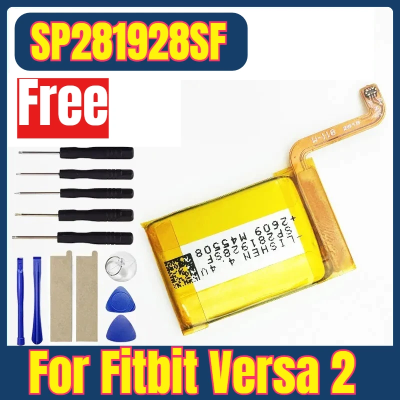 

SP281928SF Watches Batteries for Fitbit Versa 2 Smart Sports Watch Wireless + Free Tools
