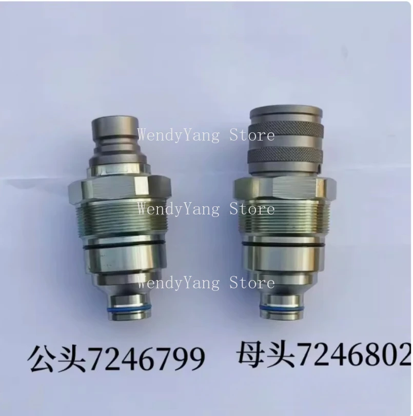 Hydraulic Quick Coupler Male Female Flat Face Coupler Kit for Bobcat Kubota Tractor Excavator Loader 7246802 7246799