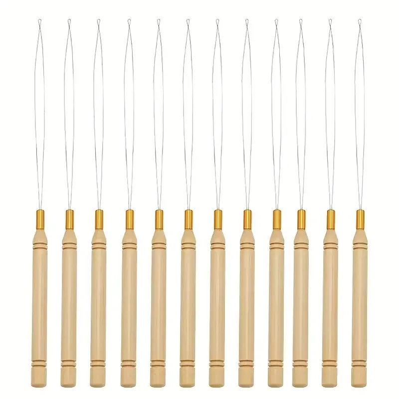 2-20pcs Micro Rings Loop Tool Loop Threader Pulling Needle Used with Hair Plier And Beads for Human Hair Feather Extension Tools