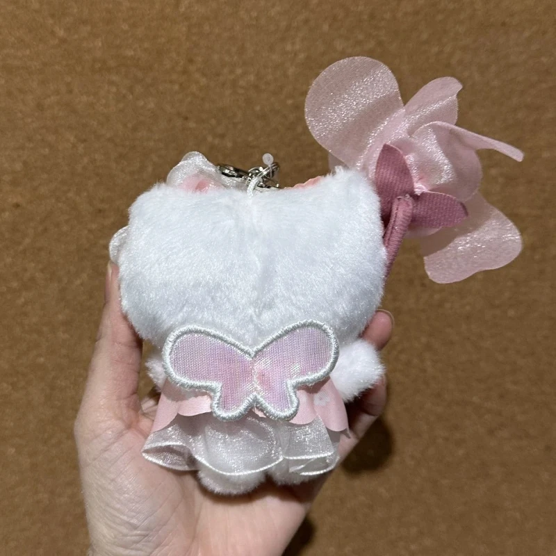 Plush Toy Limited Black Leather Kt Cat Pendant Uniform Kt Cat Backpack Hanging Decoration Keychain Pendant Cotton Filling Gift