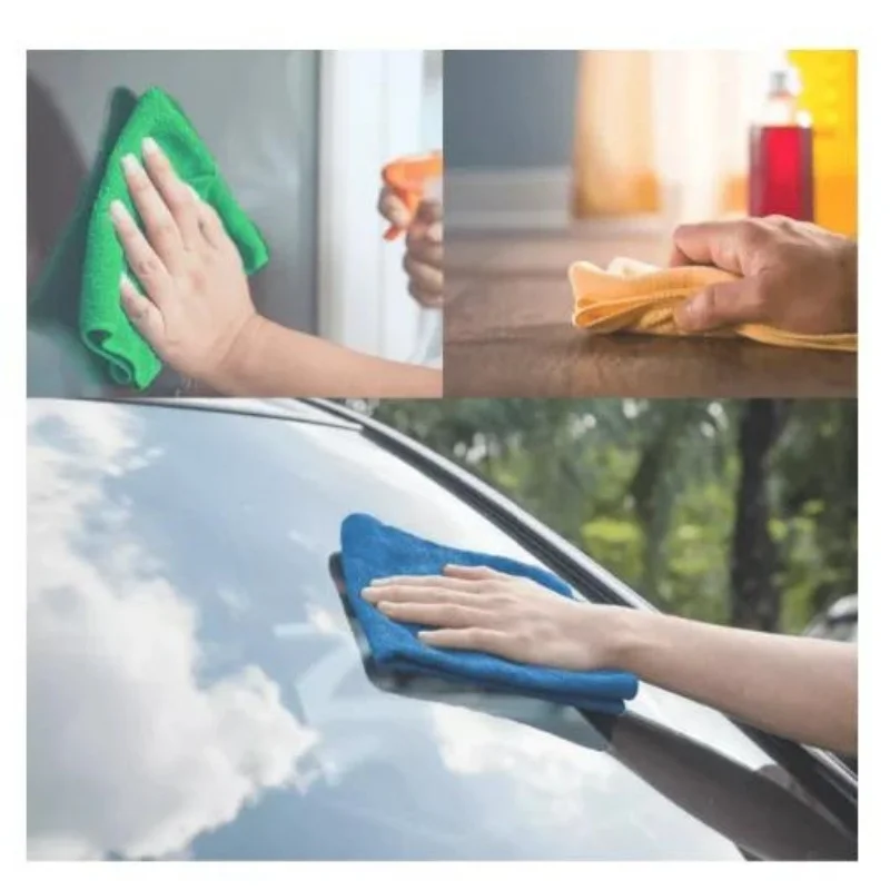 10PCS Flannel Automotive Microfiber Cloth Household Cleaning Car Wash High-quality Detailing Cleaning Household Accessories