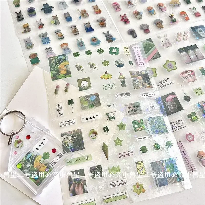 لطيف عائلات سيلفانيان ملصقات الكرتون Kawaii الفتيات الاطفال كاليكو كريتر أنيمي الشارات اللعب DIY بها بنفسك محمول الهاتف ملصق مضاد للمياه #6