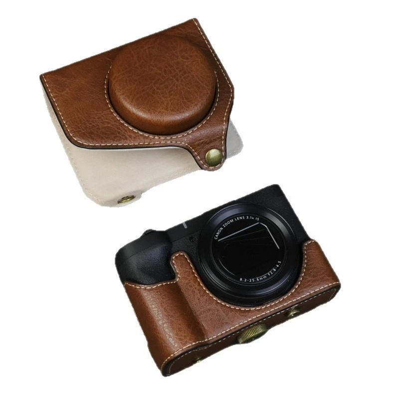 

PU Leather Camera Case Bag，For Canon PowerShot V1 Protective Case Anti-fall Scratchproof Travel Storage Crossbody Bags