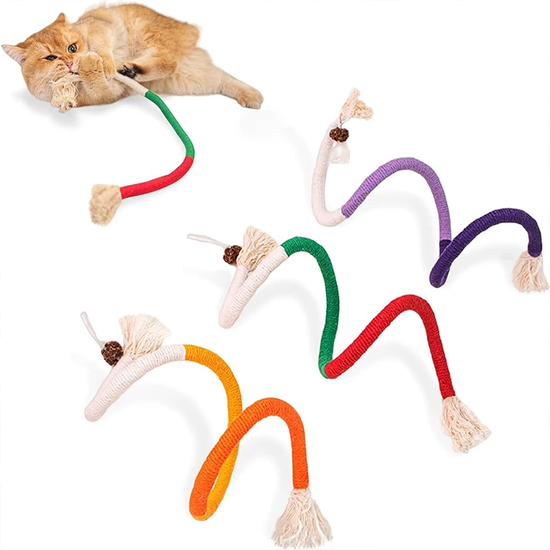 3 Stuks Set Van Kattenbeet Afwijzing Touw Speelgoed Voor Zelfontspanning, Binnenshuis Tandenknarsen, Kattenmuntkitten, Kitten Speelgoedspeelgoed, Ca