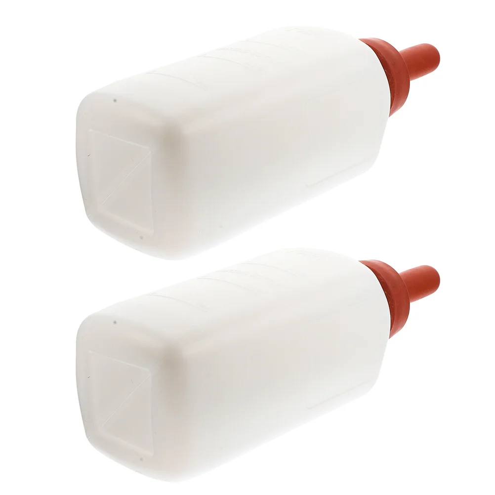 

2 шт., кормушка для бутылочек для теленка, прочные 2 л, принадлежности для кормления, резиновая соска, кормушка для молока для новорожденных животных, детская коза, ягненок