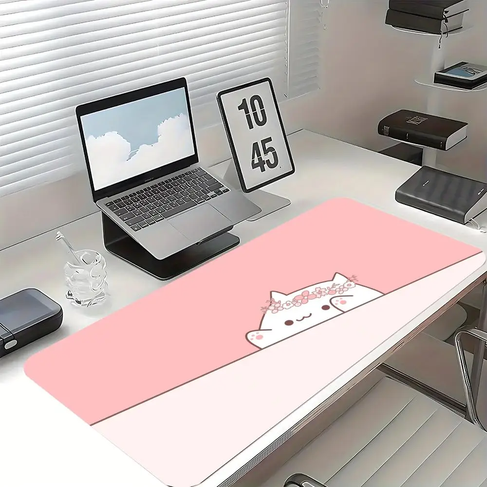 

Pink Desk Mat Cute White Cat Mouse Pad Gaming Laptop 900x400 Large Mouse Pad Anime-Style Office Rug Gamer Keyboard & Mouse Pad