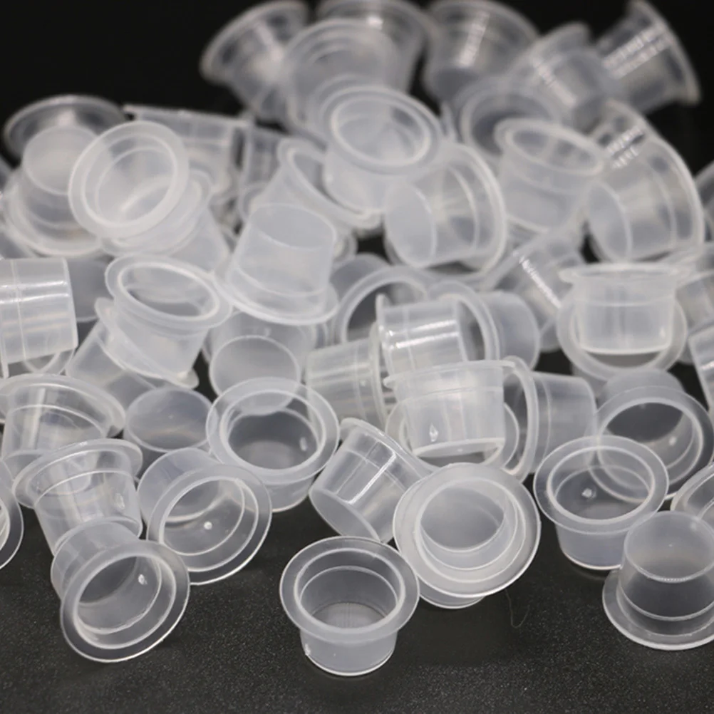 

200Pcs Ink Cups Small Size Durable Plastic Ideal Tattoo Pigment Holders Semi Kits Ink Cups Supplies