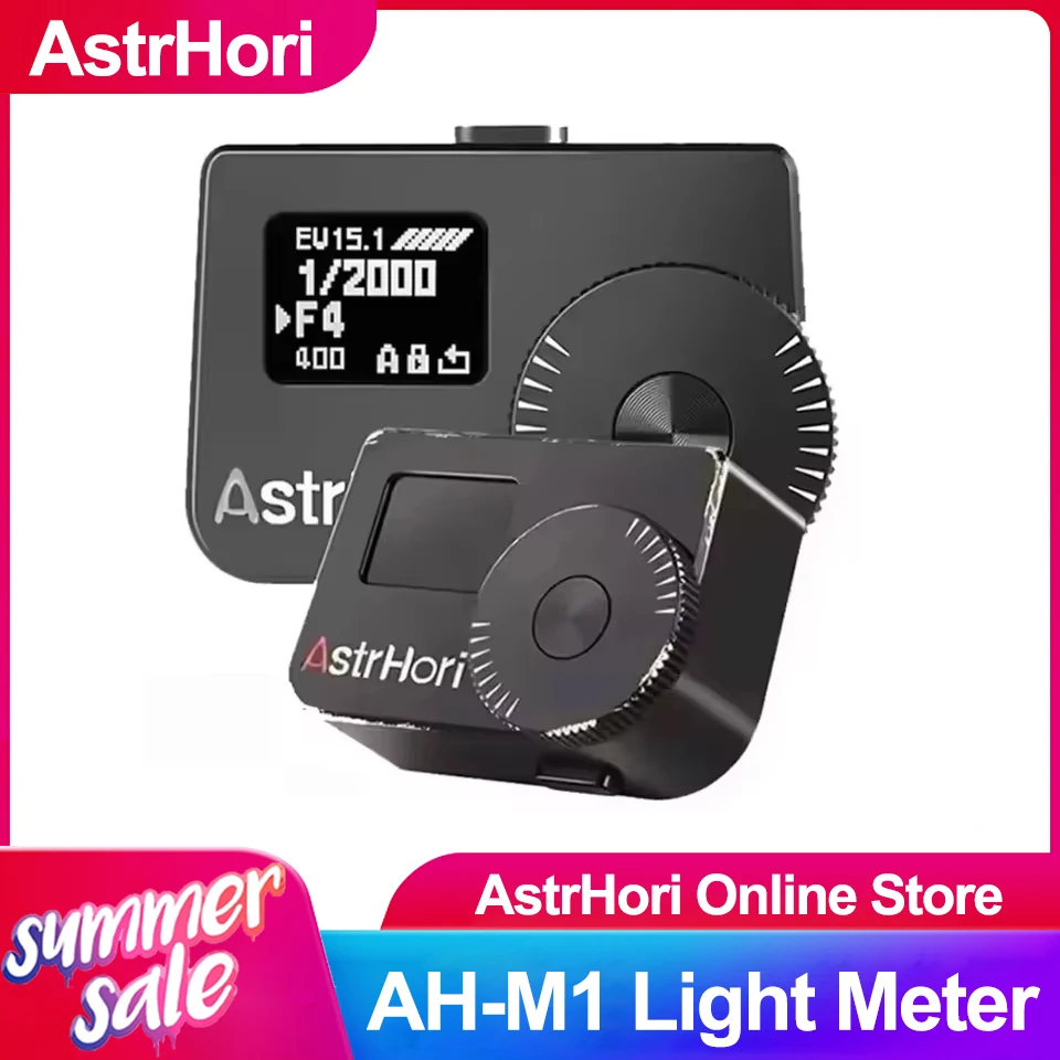 

AstrHori AH-M1 Light Meter Real-time External Light Meter with Cold Shoe 066'' OLED Display (Light Meter II Black Brass)