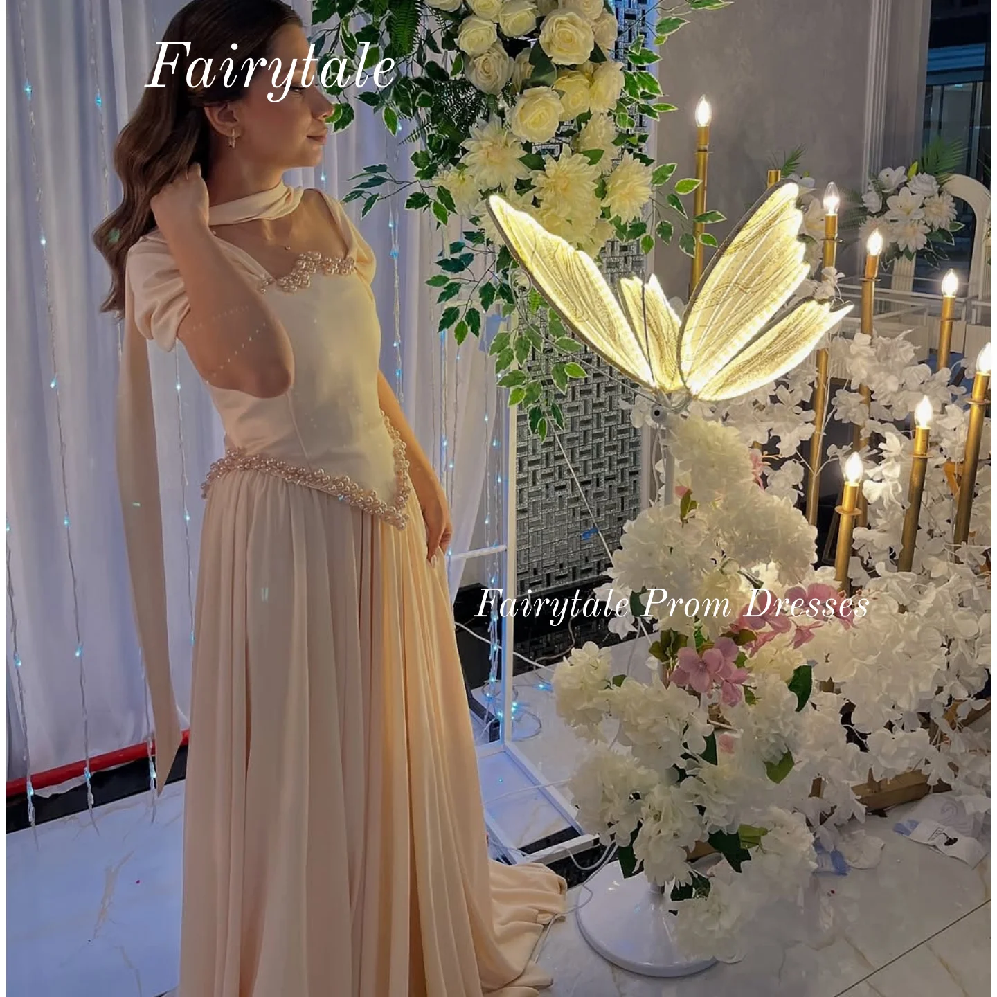 

Платья для выпускного вечера с открытыми плечами и жемчугом, 2025 г., элегантные вечерние платья с бусинами для женщин, роскошное свадебное платье по индивидуальному заказу, бальное платье