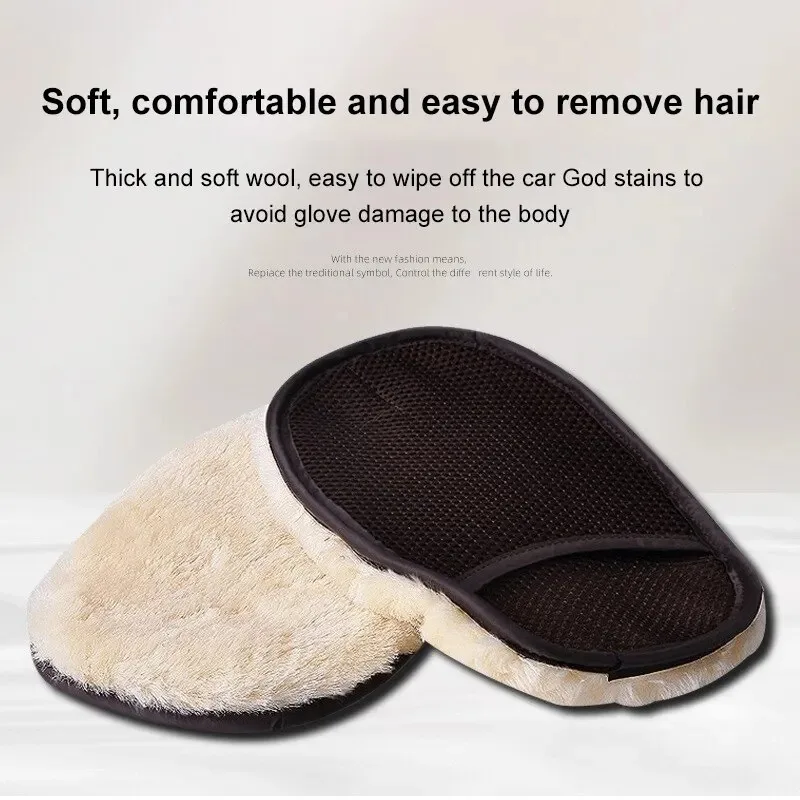 1 قطعة صوف ستوكات جيد لينة السيارات قفاز غسيل السيارات تنظيف السيارات تنظيف قفاز دراجة نارية غسالة الرعاية طلاء السيارات #2