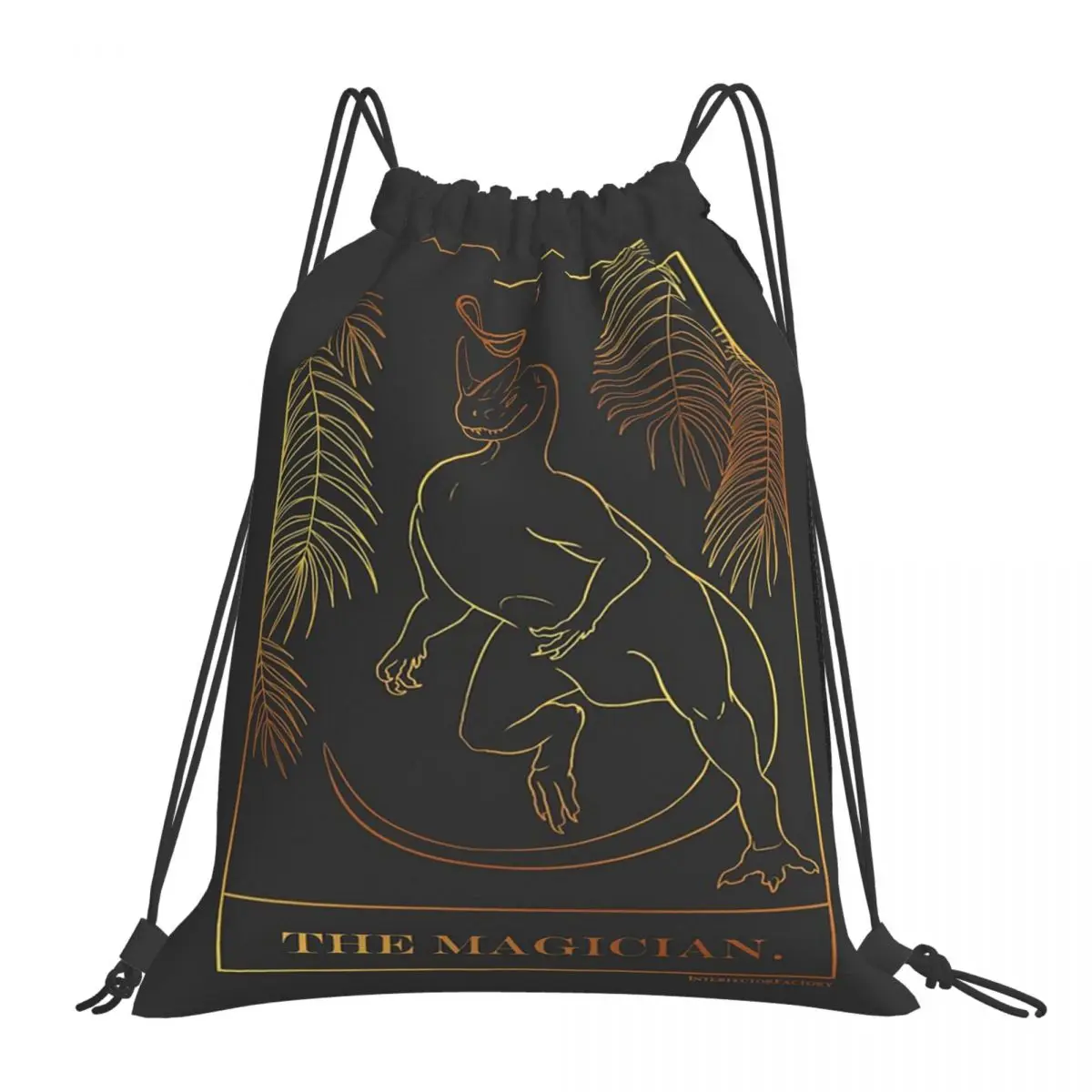 

Magician Dinosaur Dilophosaurus Tarot Backpacks Drawstring Bags Drawstring Bundle Pocket Storage Bag Book Bags Travel Students