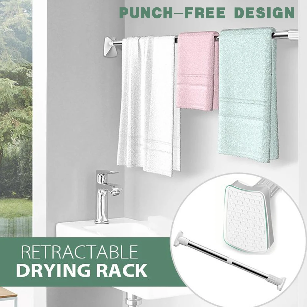 Punch Free Clothes Pole Non-slip Shower Curtain Hanging Pole For Bathroom