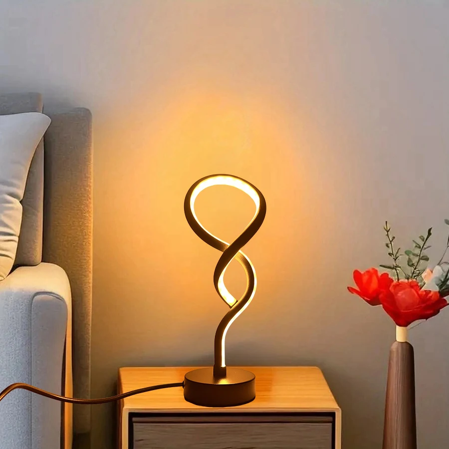 1PC Creative Gourd Shape Simple Bedroom Light Three-color Dimming Desktop Decorative Table Lamp