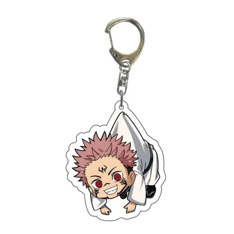 Anime Jujutsu Kaisen Key Chain Acrylic Cartoon Figure Yuji Itadori Kugisaki Nobara keychains Metal Holder Key Ring Jewelry Gifts image 3