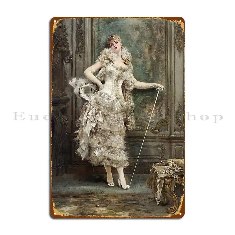 Frou Frou Georges Jules Victor Clairin 1910 Aesthetic Fashion Art Metal Sign Cave Cinema Create Party Club Tin Sign Poster