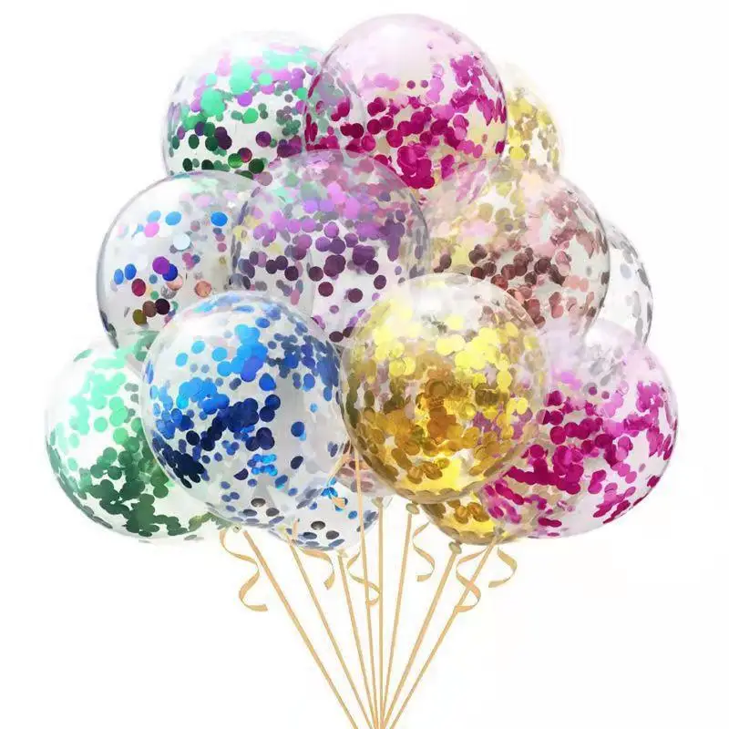 10/20 PCS Multicolor Confetti Clear Latex Balloons Glitter Metallic Balloons For Baby Shower Birthday Wedding  Party Decorations