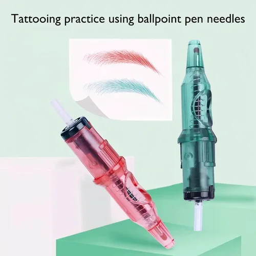Imagen 2 del producto 40/20/10/5 Uds. Cartucho de aguja para tatuaje con bolígrafo, Cartucho para bolígrafo, agujas para tatuaje, práctica de dibujo, aguja de repuesto