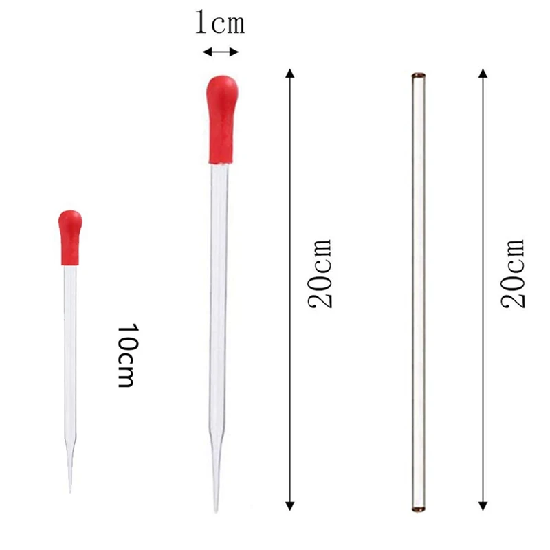 Glass Gradient Cylinder Set,Thick Laboratory Cylinder Measuring Cylinder,2 Glass Droppers,2 Brushes And Stirring Rods