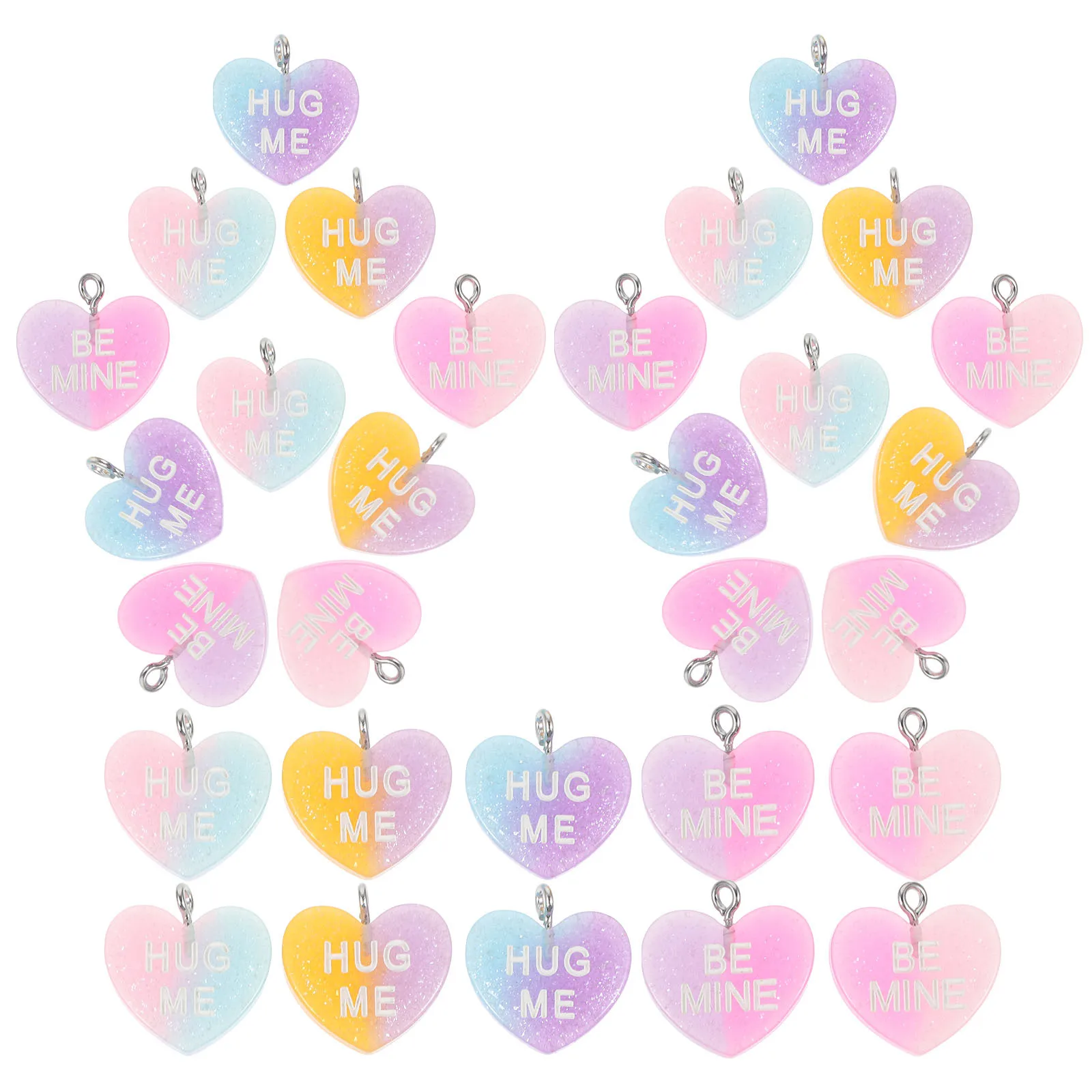 

30 шт., подвеска в форме сердца, смоляные подвески, креативные ювелирные изделия ручной работы, сделай сам, подвески в форме сердца для браслета, ожерелья, принадлежности