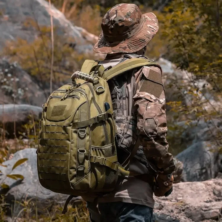 Taktische Outdoor-Tarnrucksack mit zwei Schultergurten - Neues Modell Rucksack - Multifunktionale wasserdichte Tasche für Militär-Enthusiasten und Pendler – Detail 16