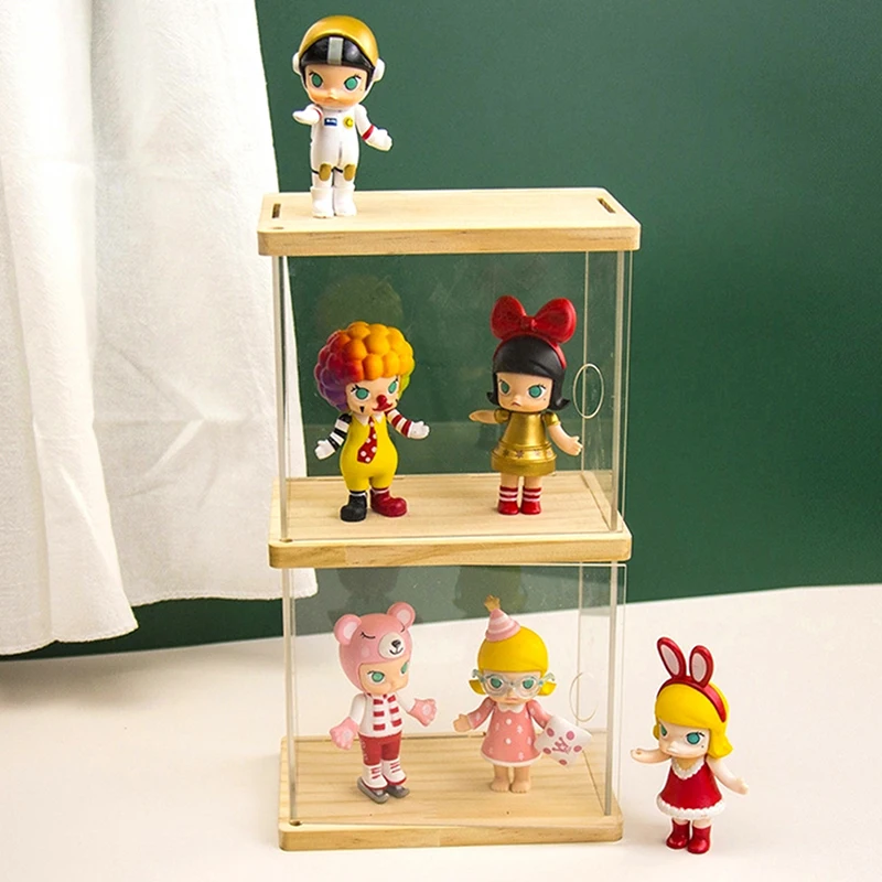 1pc Figure Doll Display Box DIY Storage Box Small Model Transparent Showcase Dust-Proof Protection Case Organizer Display Rack