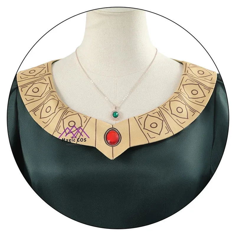 أزياء فيلم هيرا التأثيرية فستان أخضر أغطية الرأس بدلة شعر مستعار ملابس الهالوين أنيمي كرنفال حفلة فانتازيا ملابس الكبار