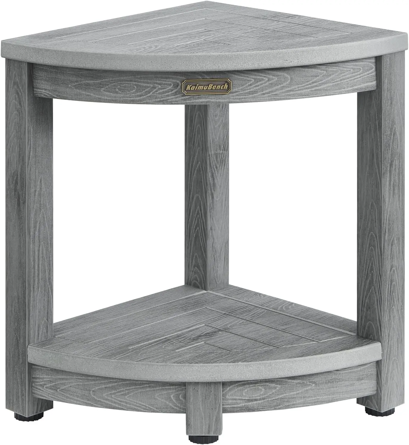 

Водонепроницаемый серый угловой табурет для душа с полкой для хранения, нескользящие регулируемые ножки для использования в ванной комнате