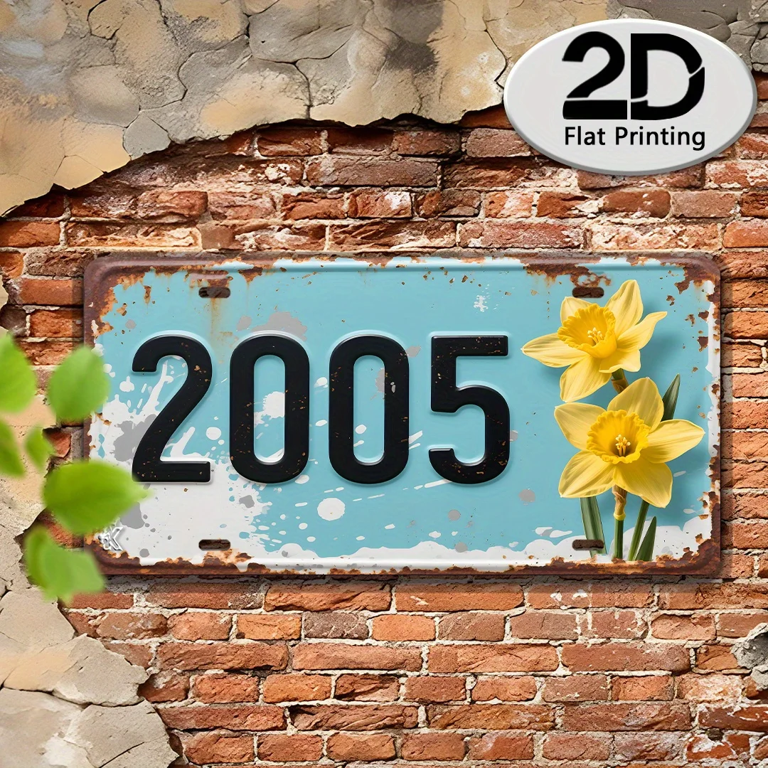 2D Flat,1pc for Decorative Use Only,2005 Digital Metal Sign,Gift for Collectors, Vintage Style, for Enthusiasts,Gift for Elderly