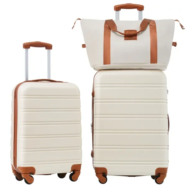 

Hardshell Luggage Sets 2Pcs + Bag Spinner Suitcase with TSA Lock Lightweight 20' + 24'