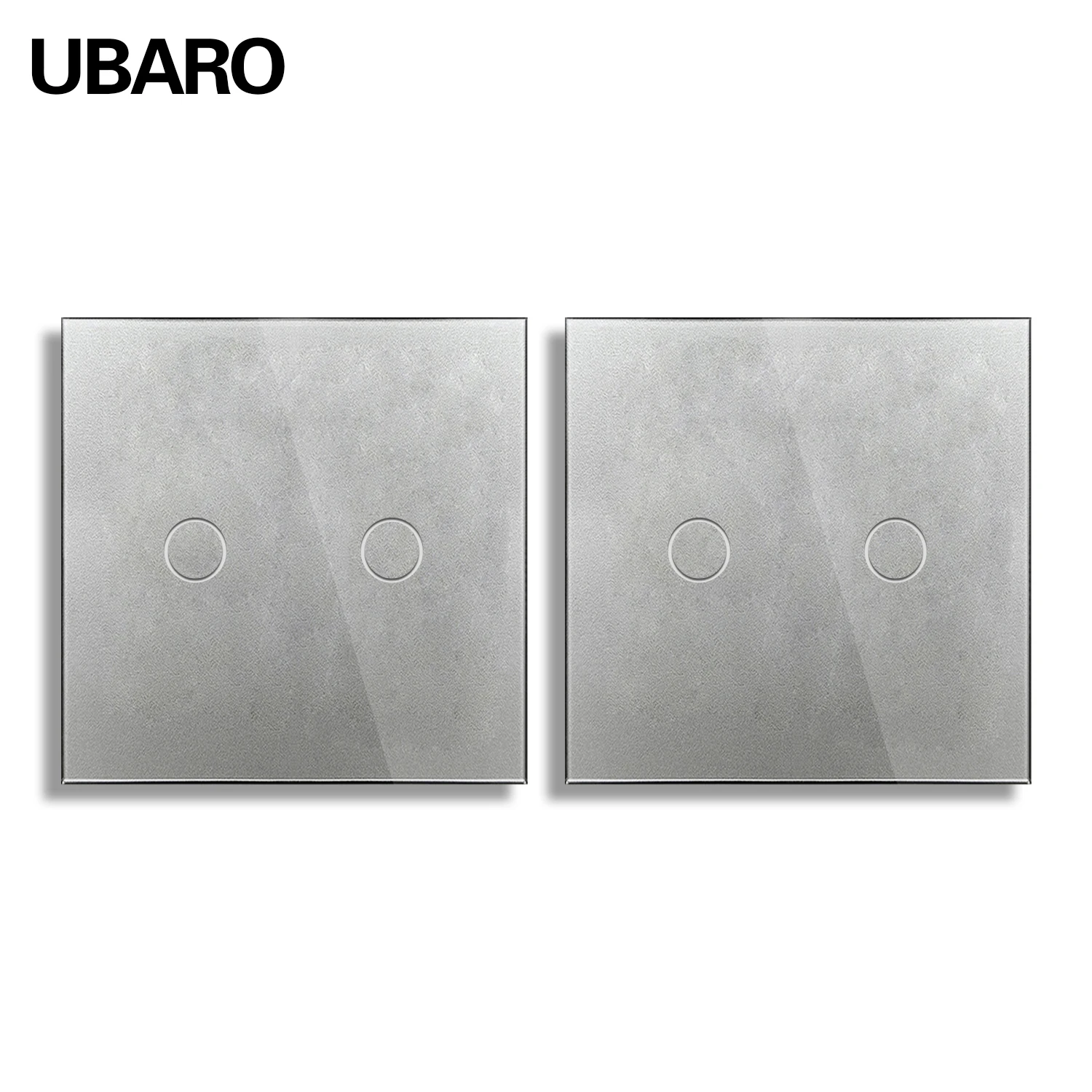 UBARO Eu/UK 86*86mm 1Gang 2Way Dual Touch Schakelaar Gehard Glazen Paneel Trap schakelaar Slaapkamer Sensor Schakelaars Kruis Geen WIFI nodig