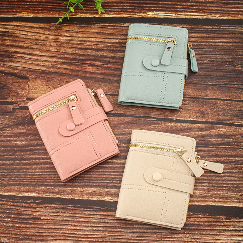 Western Hasp Patchwork PU Leather Women Wallet Multi Card Slots Short Purse for Ladies