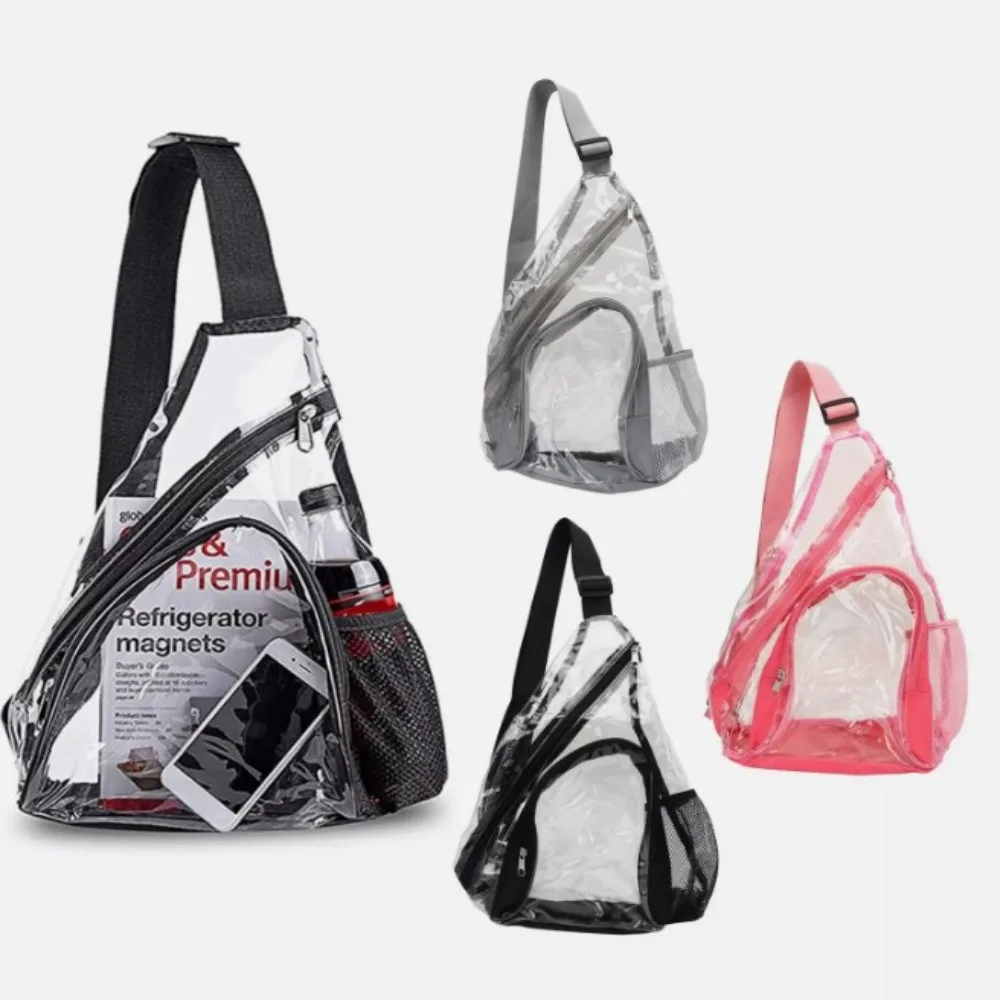 Transparent Clear Sling Bag New Large Capacity PVC Shoulder Backpack Waterproof Chest Bag Female