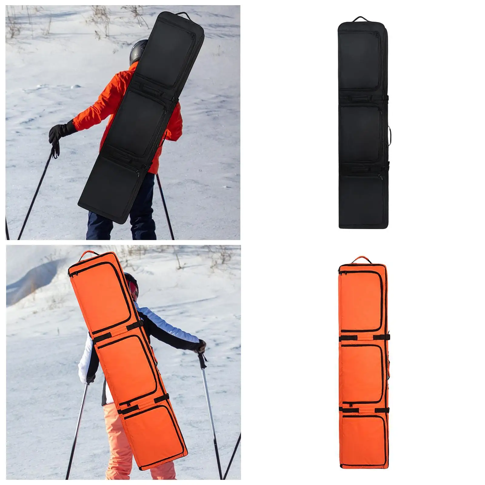 Double Rolling Ski Bag Storage Handbag for Single Ski Men Winter Sports