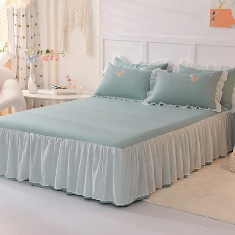 Housse de protection pour jupe de lit simple en fil de mousseline de soie, drap de lit, matelas antidérapant, housse de protection universelle pour toutes les saisons