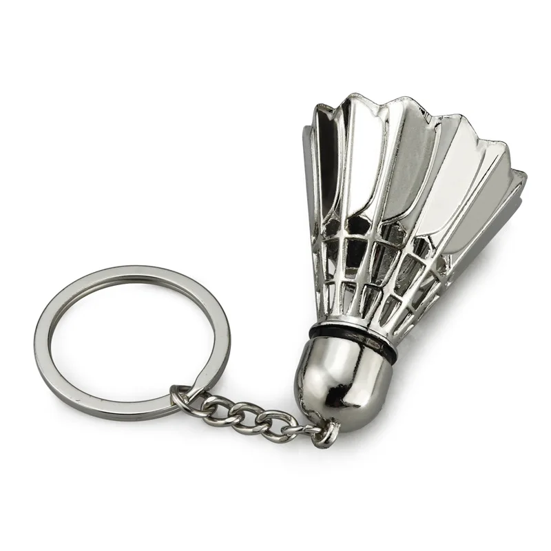 Creative Keychain Metal 3D Key Ring Purse Buckle Mini Badminton Table Tennis Bowling Baseball Dumbbell Golf Sports Souvenir Gift