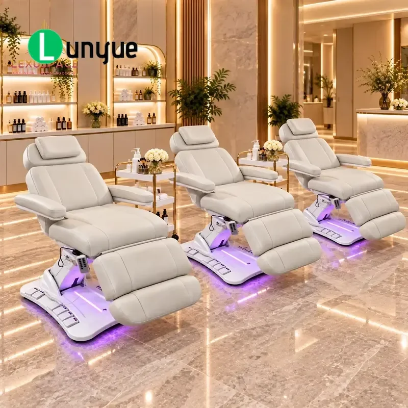 4 Motor Electric Beauty Bed Facial Treatment Spa Furniture Adjustable Massage Table For Clinic Hospital Custom Logo