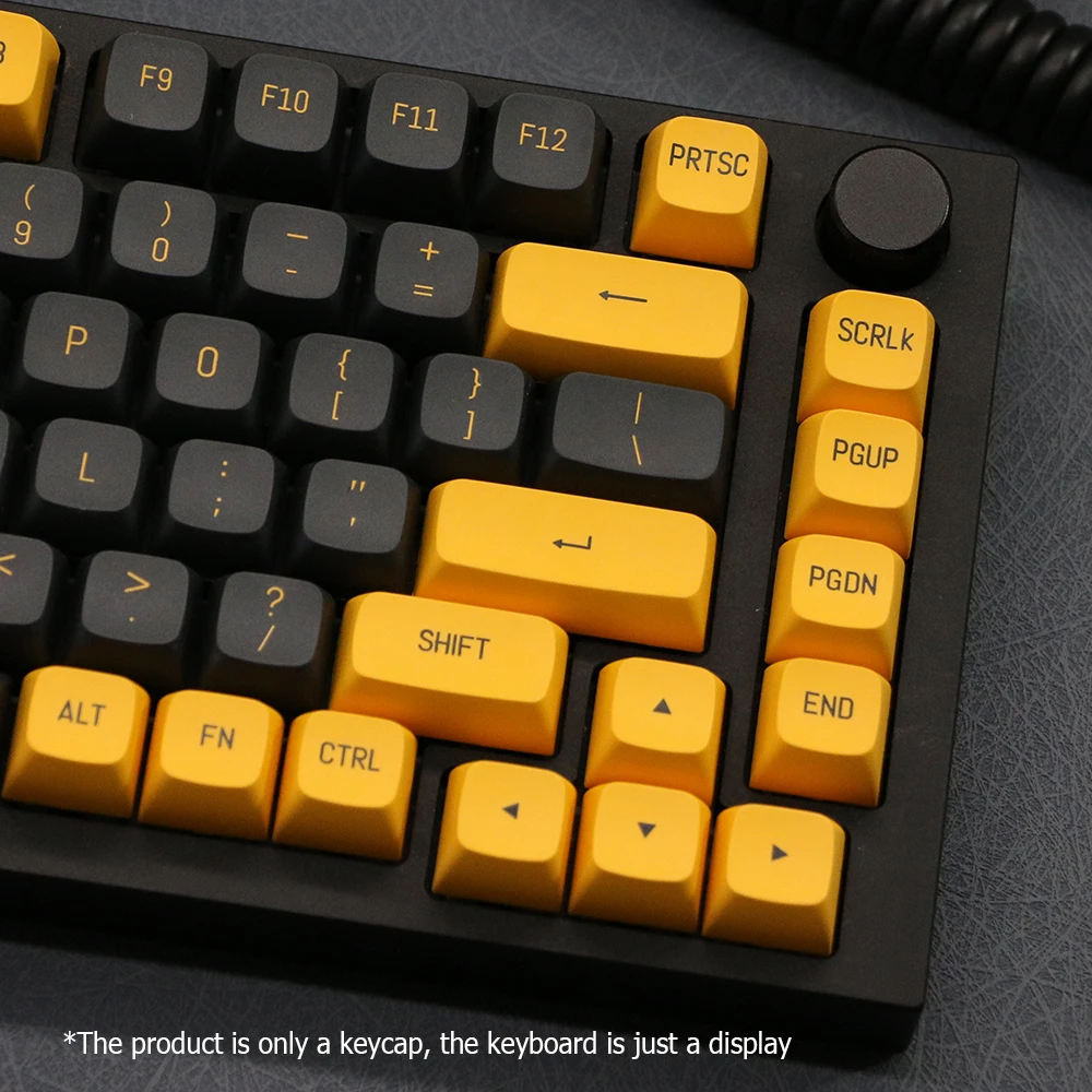 149 Keys Similar Cherry PBT Double Shot Keycaps For Mx Switch Mechanical Keyboard Double Color Injection Black Yellow Keycap