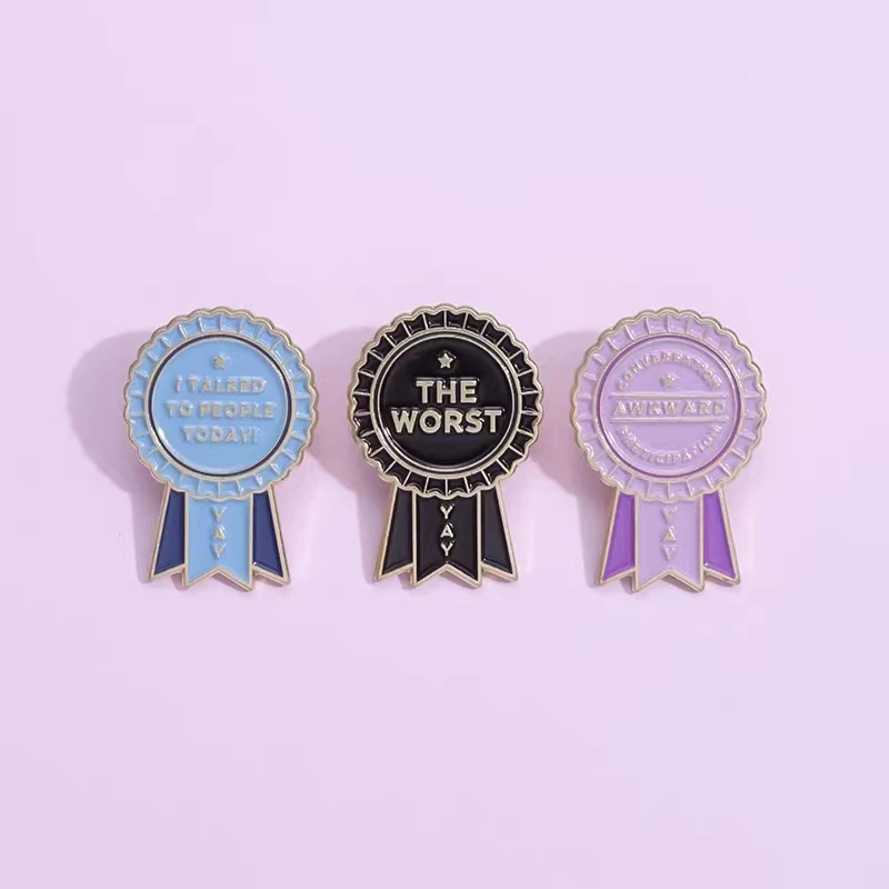 The Worst Awkward Conversation Enamel Pins I Talked To People Today Brooches Lapel Metal Badge Social Phobia Jewelry Gifts