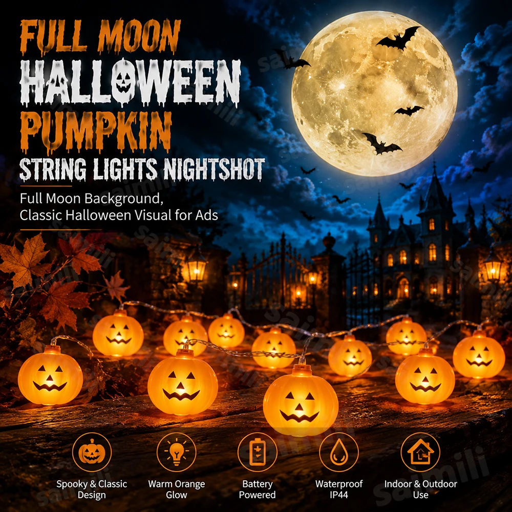 Led Fairy String Lights - ハロウィン パンプキン ストリングライト LED フェアリーライト 電池式