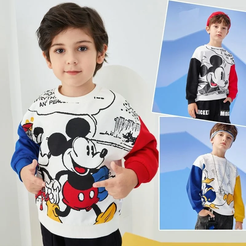 

Mickey Mouse Donald Duck Children Sweatshirt Baby Clothing Boys Girls Long Sleeve Pullover Toddler Sweater Autumn Hoodie Clothes