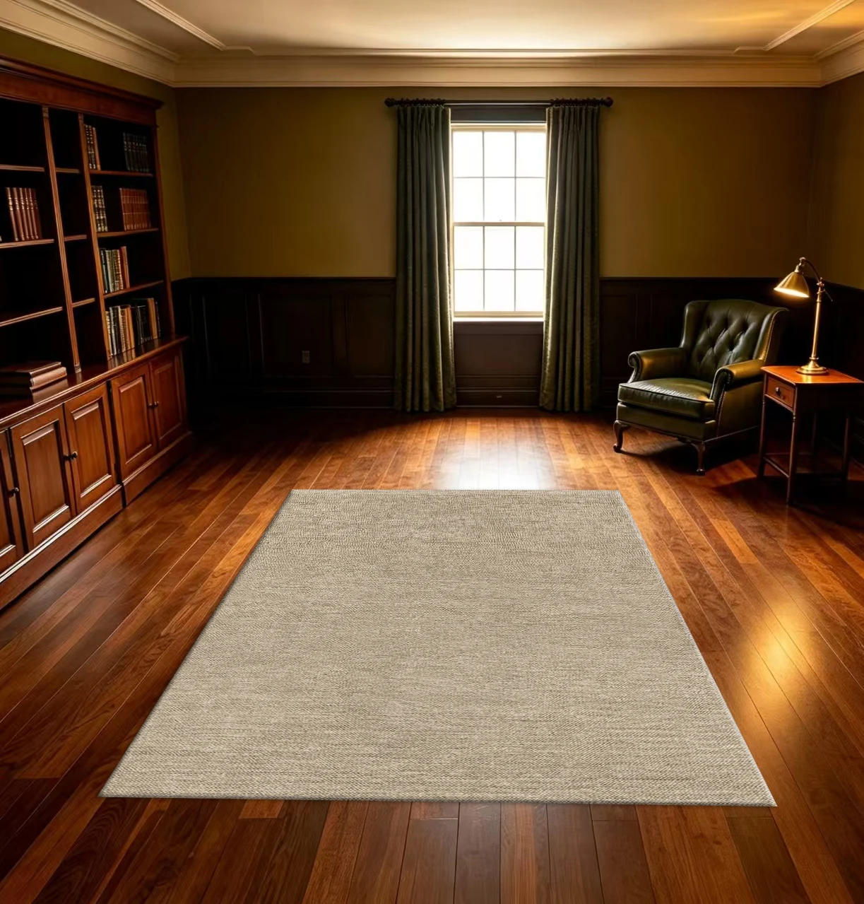 Solid Linen Texture Plain Area Rug Soft Non‑Slip Simple Floor Carpet for Living Room Bedroom Home Decoration