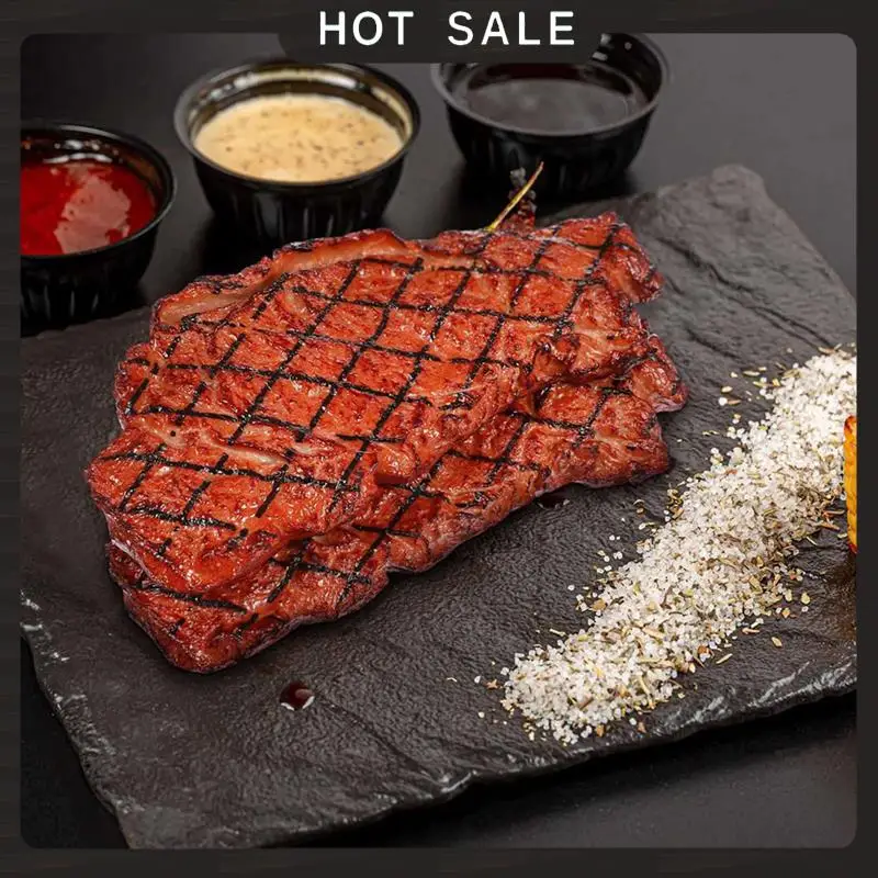 

24-Hour Delivery 6Pcs Artificial PVC Steak Simulation Food Model Cooked Roast Beef Meat Home Kitchen Market Display Photography