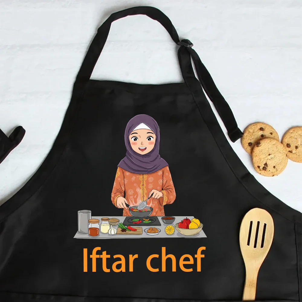 

2025 Iftar Chef Apron Kitchen Accessories Ramadhan Apron Gift for Chef Mom Baking Eid Al-Adha Hajj Ramadan Kareem Iftar Item