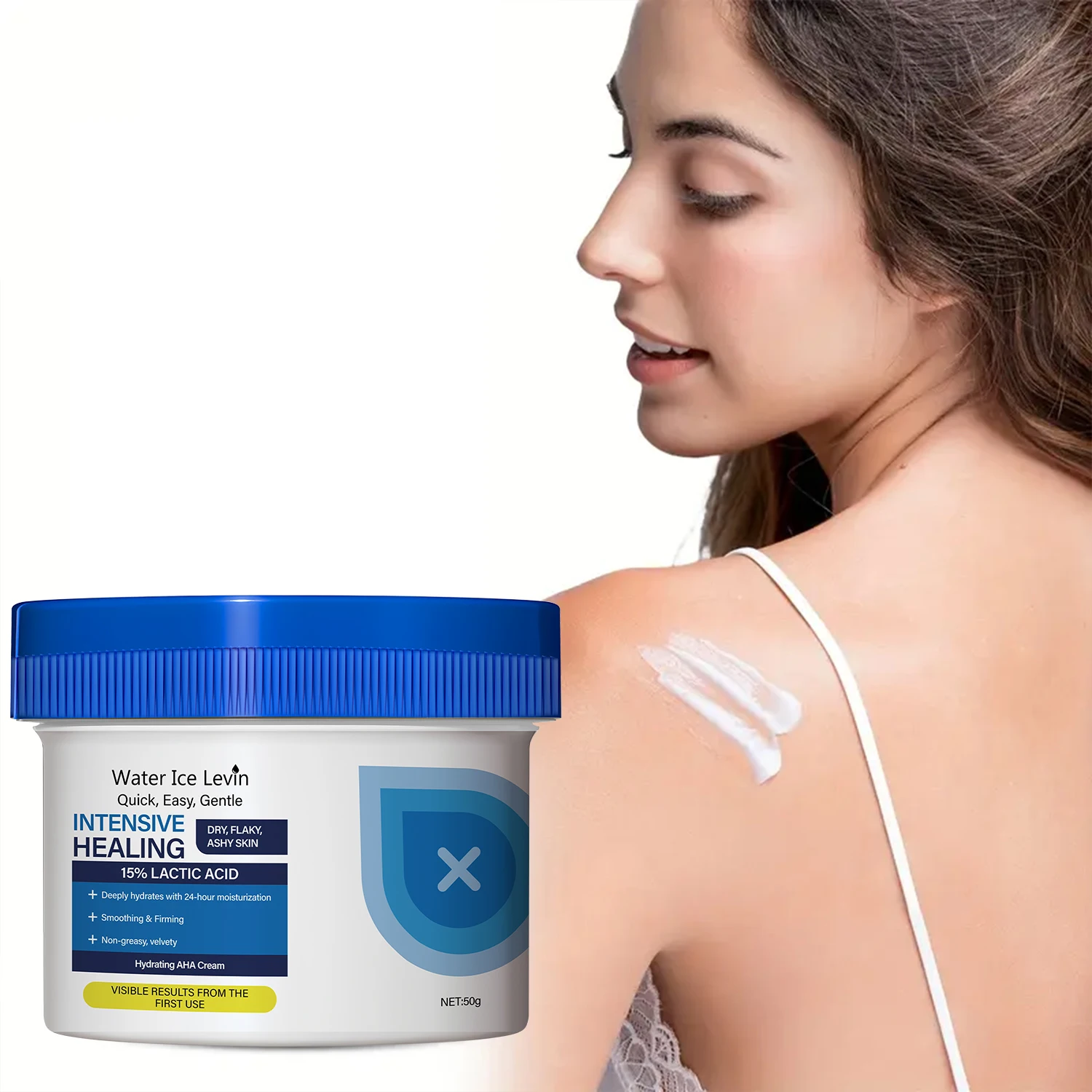 ウォーターアイスレヴィン プロフェッショナル アハクリーム - 15%乳酸配合、ヒアルロン酸とグリセリンで目に見えるハリと深い保湿を実現