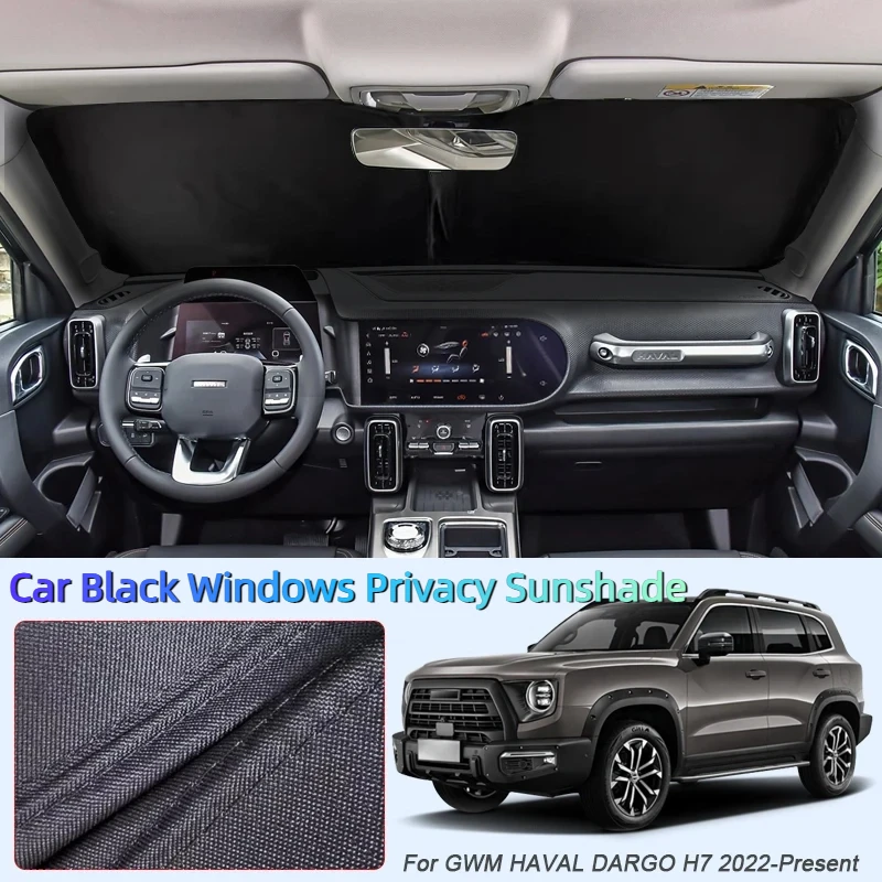

Car Black Windows Privacy Sunshade Auto Anti-UV Heat Insulation Protect Cover Accessories For GWM HAVAL DARGO H7 2022-Present