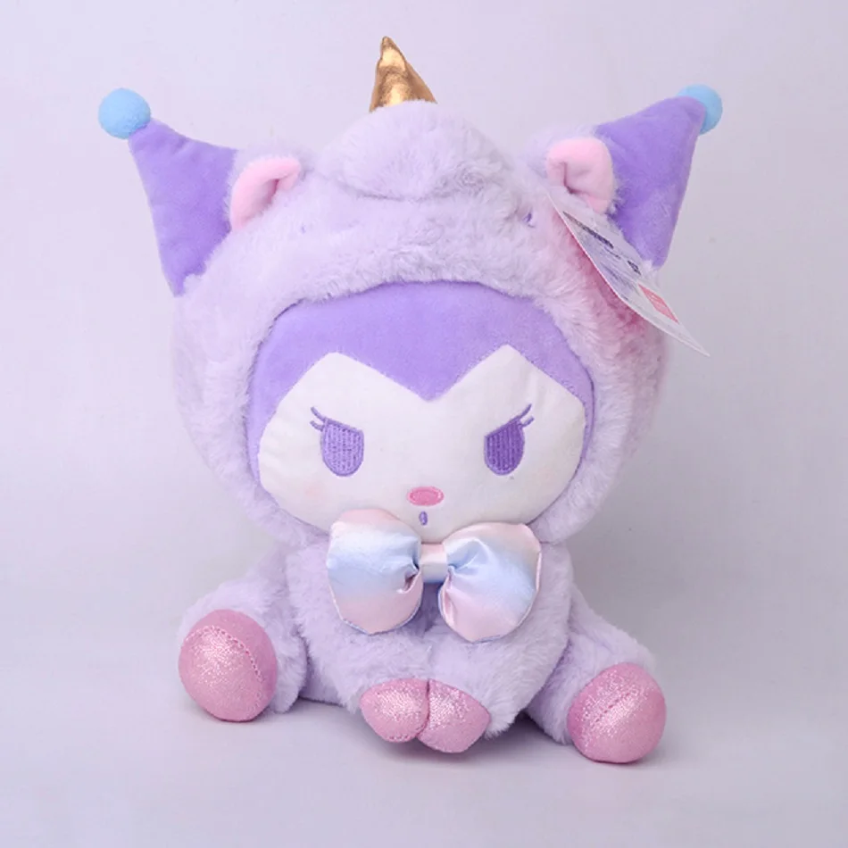 23CM Sanrio Kawali Kuromi unicorn Hello Kitty My Melody Cinnamoroll Pillow Plush Anime Kid toy Cartoon Collection for gift