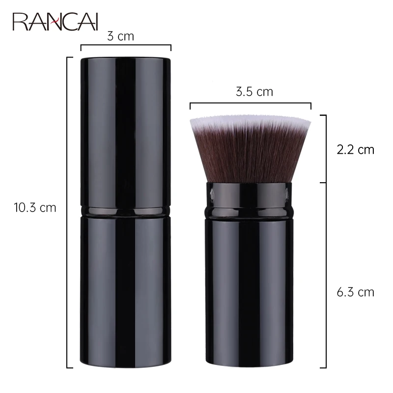 RANCAI Makeup Brushes 1 Pcs Foundation Blusher Loose Powder Retractable Kabuki Brush Portable Face Beauty Cosmetic Make Up Tools