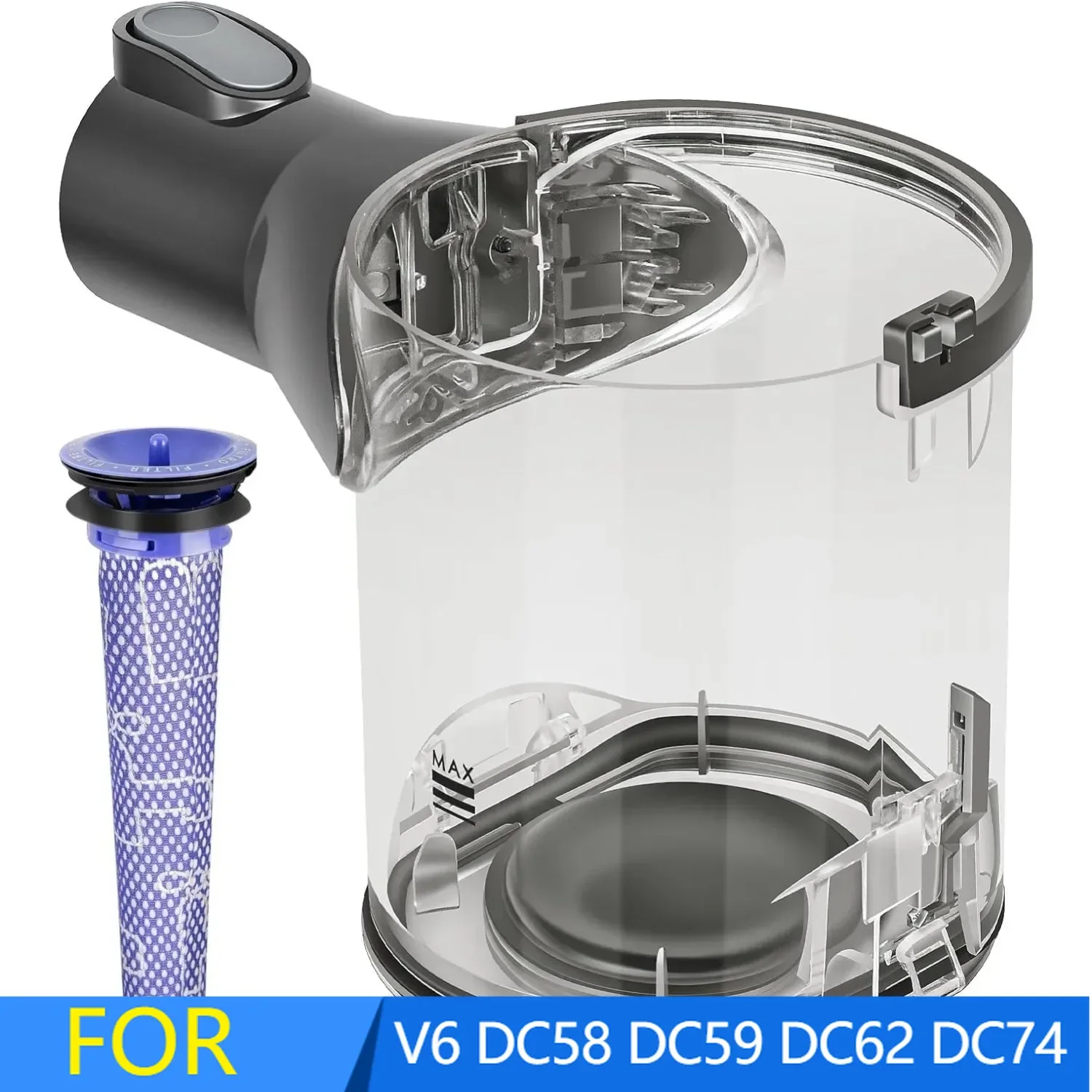 

Vacuum Cleaner Dust Pre Filter Compatible with Dyson V6 DC58 DC59 DC62 DC74 Canister Dust Bin Replacement Part 96566001